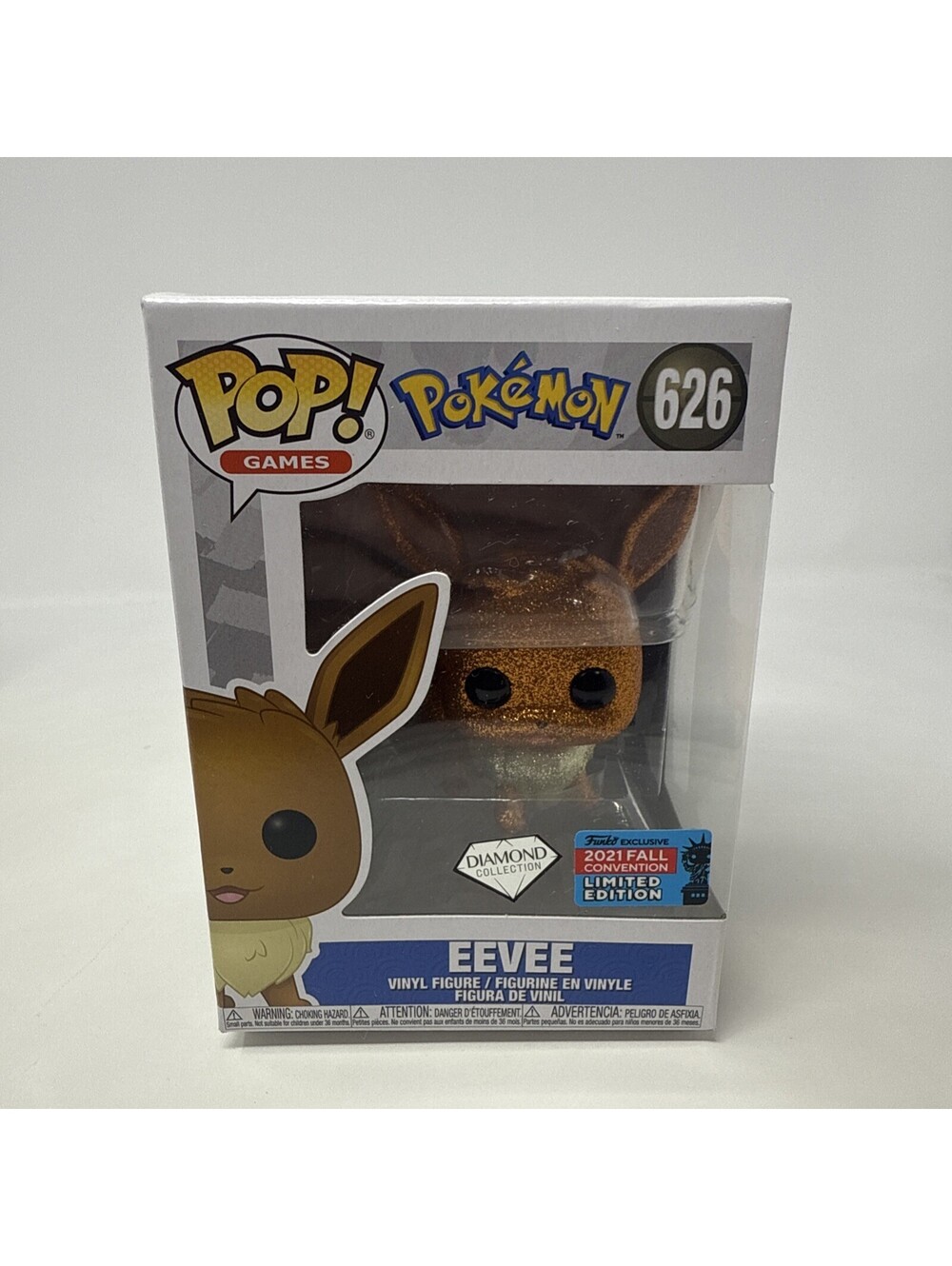Funko Pop! Games Eevee #626 Pokemon Diamond 2021 Fall Convention